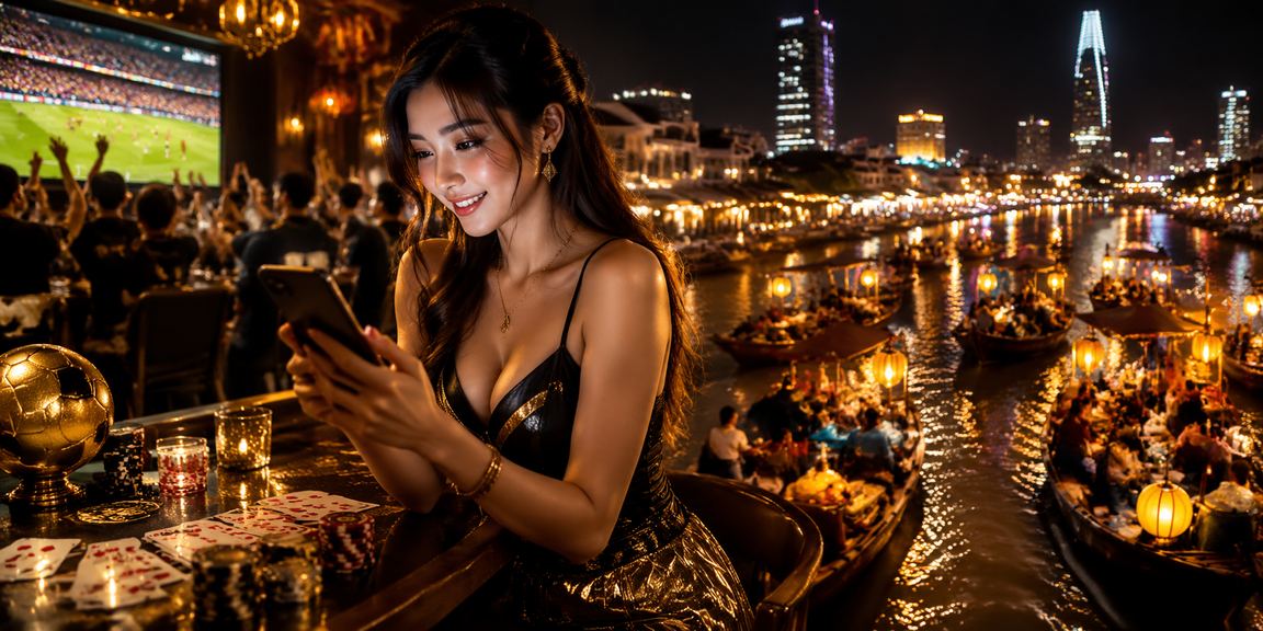 Người chơi tại TP. Hồ Chí Minh theo dõi tỷ lệ kèo bóng đá trong không gian neon sôi động